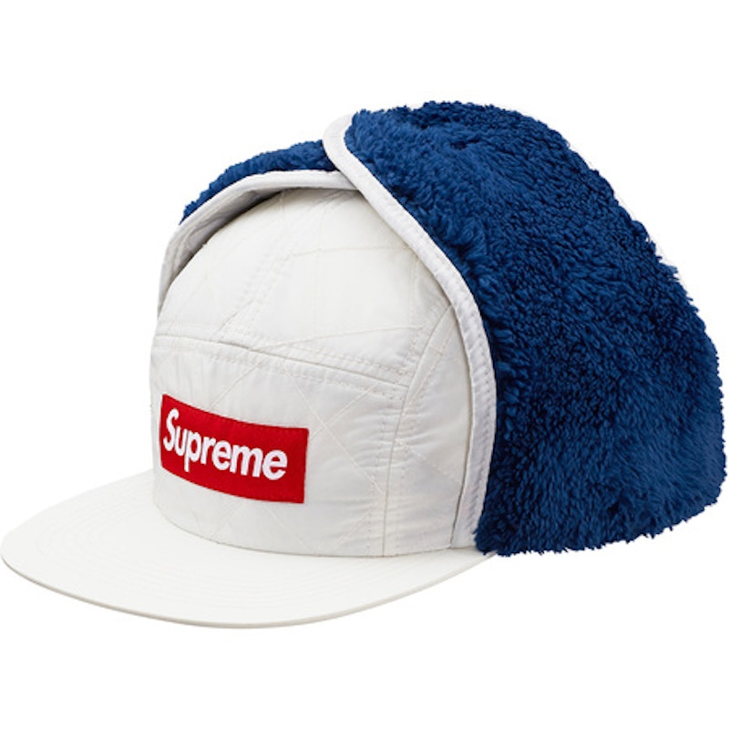Supreme Quilted Earflap Camp Cap White