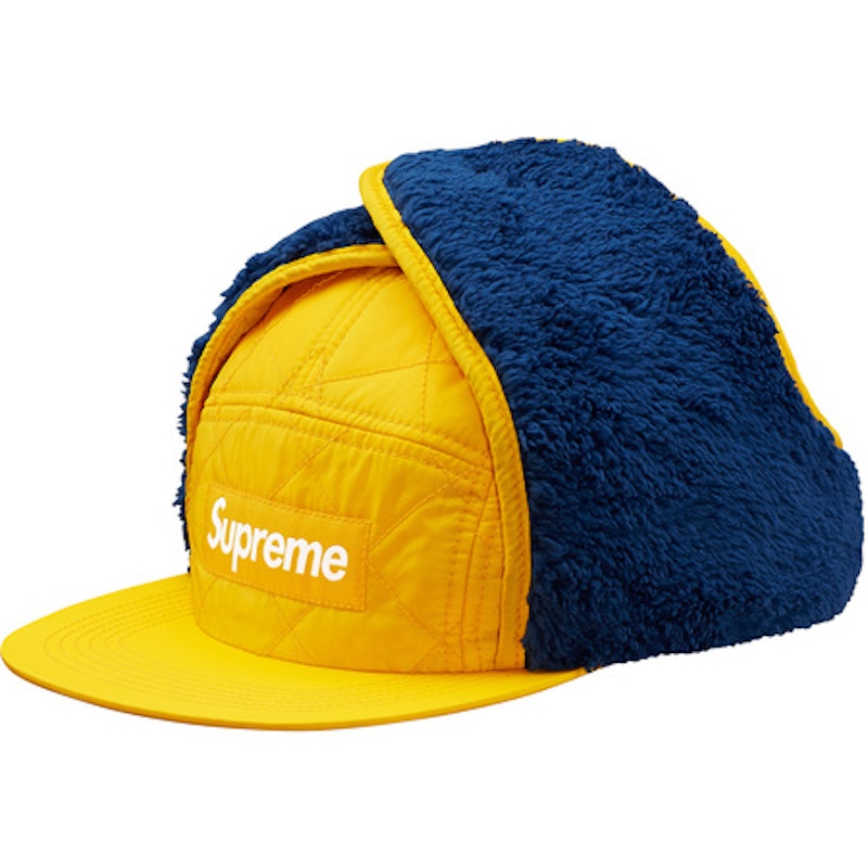 Supreme Quilted Earflap Camp Cap Yellow