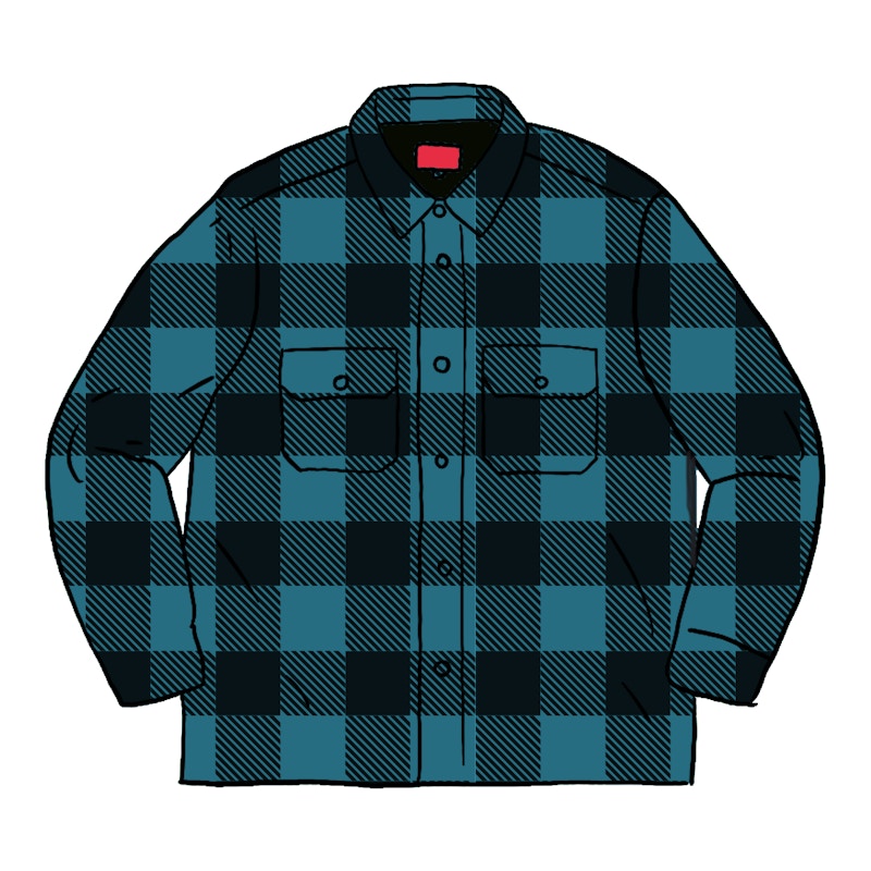 Supreme Quilted Flannel Shirt Teal