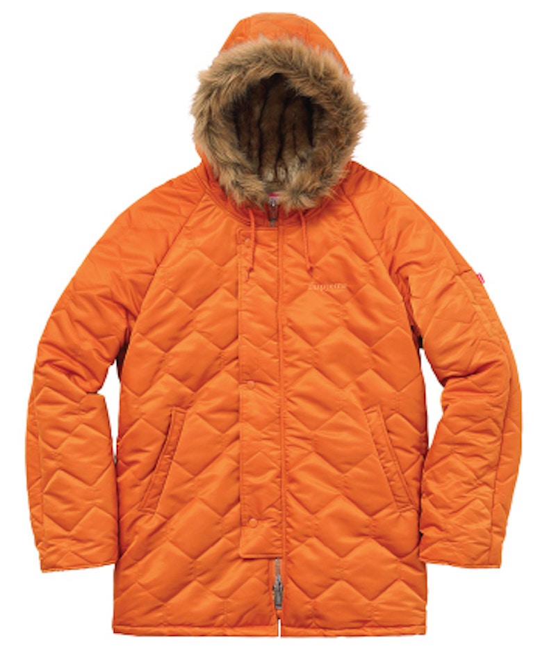 Supreme Quilted Flight Satin Parka Burnt Orange