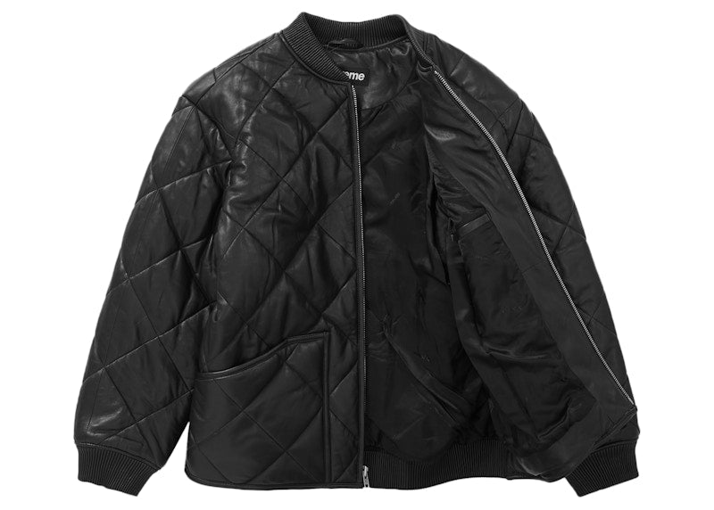 Supreme Quilted Leather Work Jacket Black