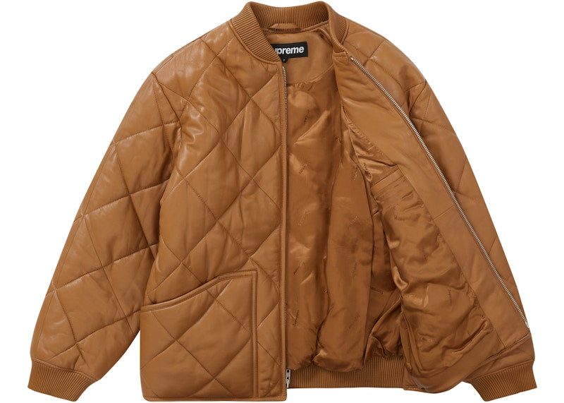 Supreme Quilted Leather Work Jacket Tan