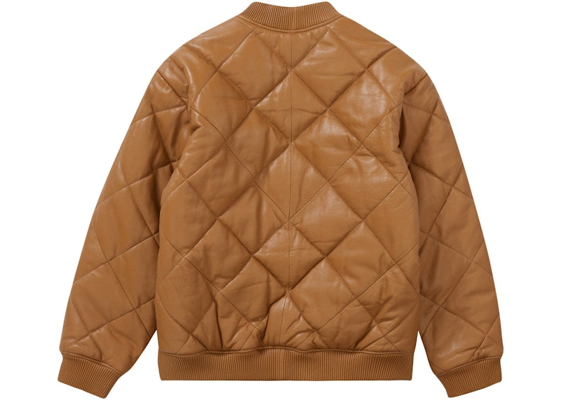 Supreme Quilted Leather Work Jacket Tan