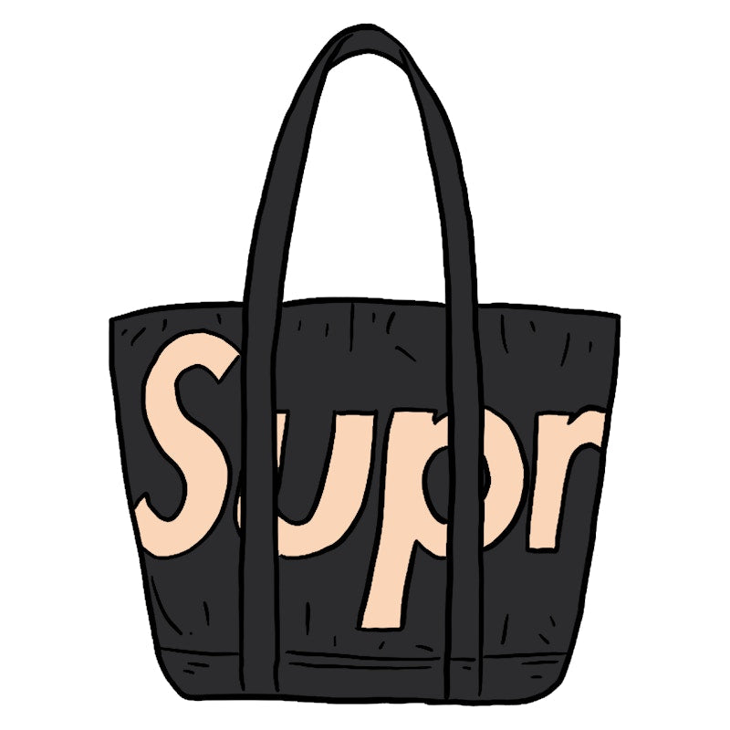 Supreme Raffia Tote Black