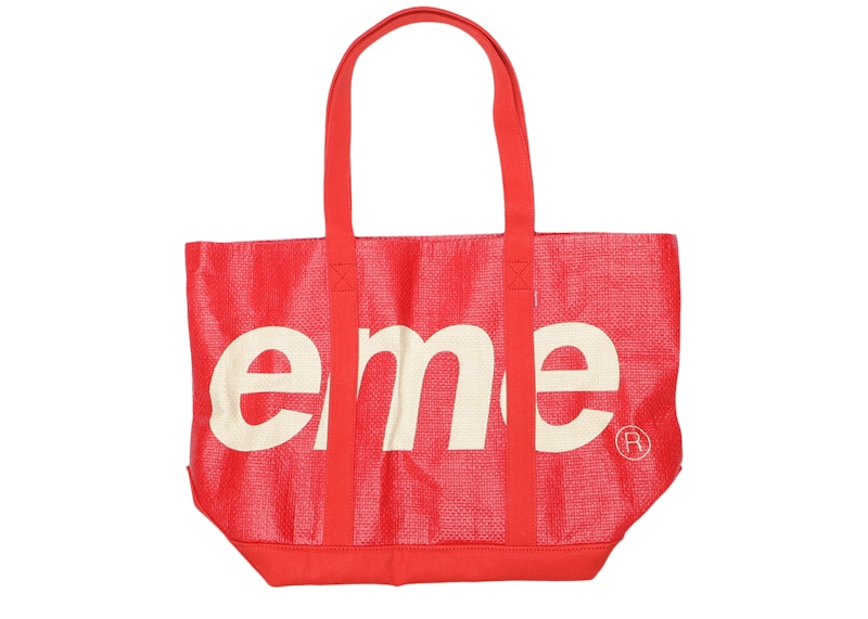 Supreme Raffia Tote Red