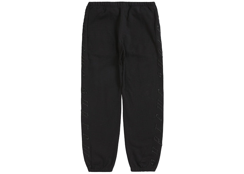 Supreme Raised Embroidery Sweatpant Black