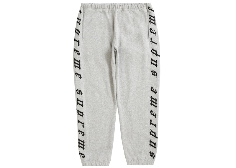 Supreme Raised Embroidery Sweatpant Heather Grey