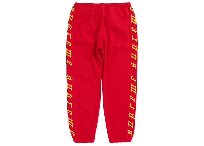 Supreme Raised Embroidery Sweatpant Red