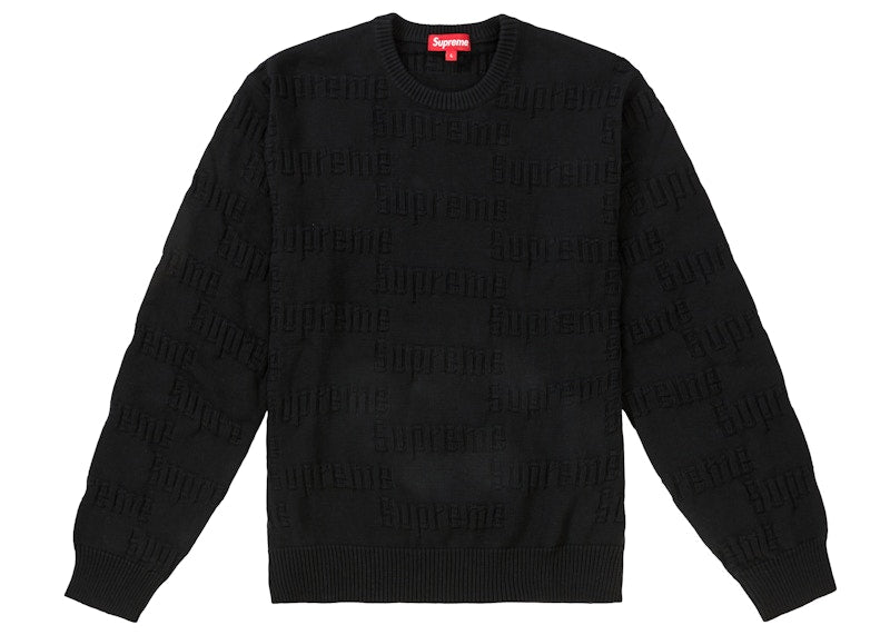 Supreme Raised Logo Sweater Black