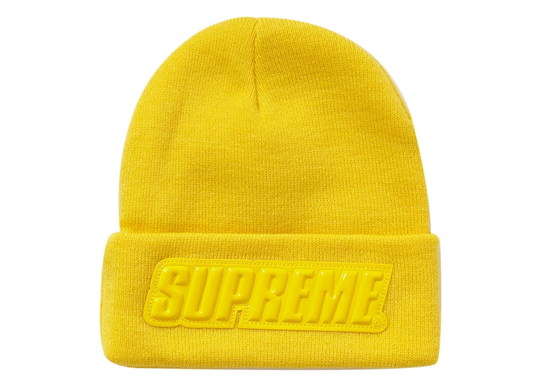 Supreme Raised Patent Logo Beanie Gold
