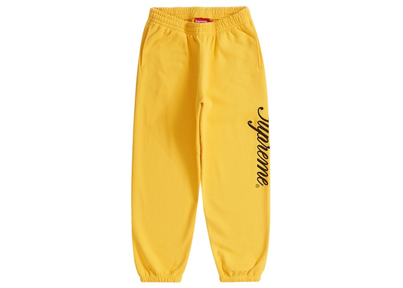 Supreme Raised Script Sweatpant Yellow