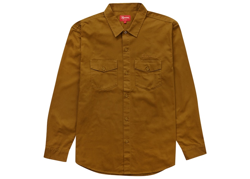 Supreme Raymond Pettibon Work Shirt Washed Brown