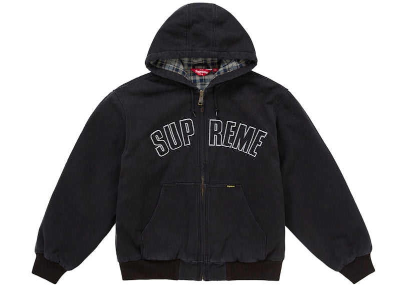 Supreme Reflective Arc Hooded Work Jacket Black