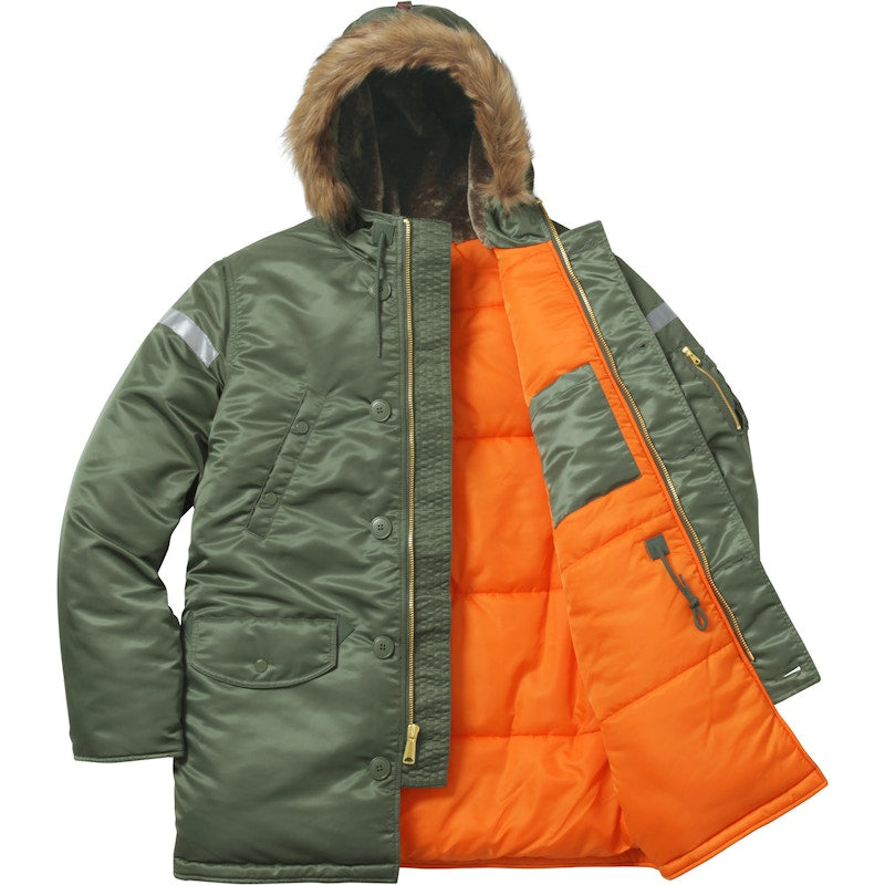 Supreme Reflective Cross N-3B Parka Olive