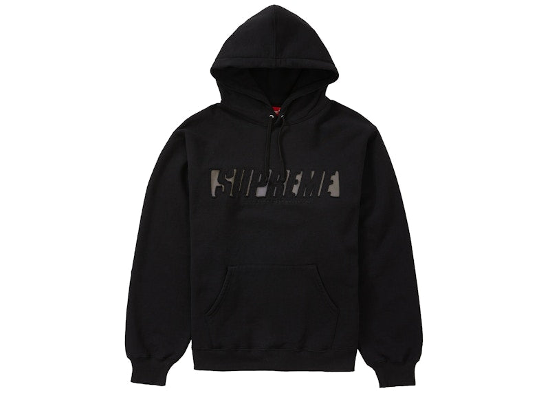 Supreme Reflective Cutout Hooded Sweatshirt Black