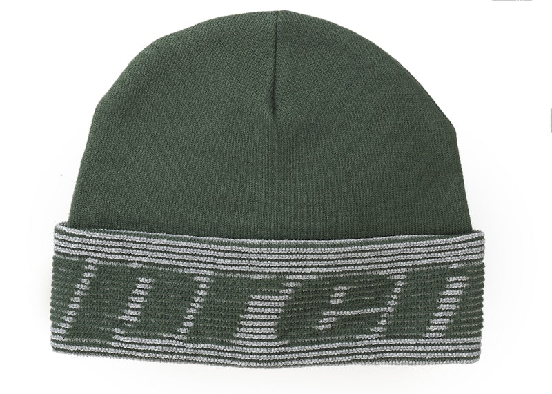 Supreme Reflective Jacquard Beanie Dark Green
