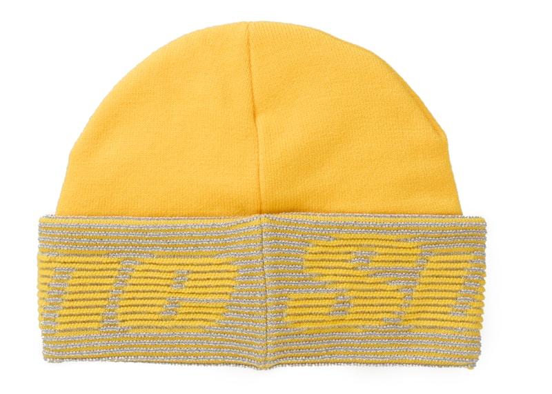 Supreme Reflective Jacquard Beanie Mustard