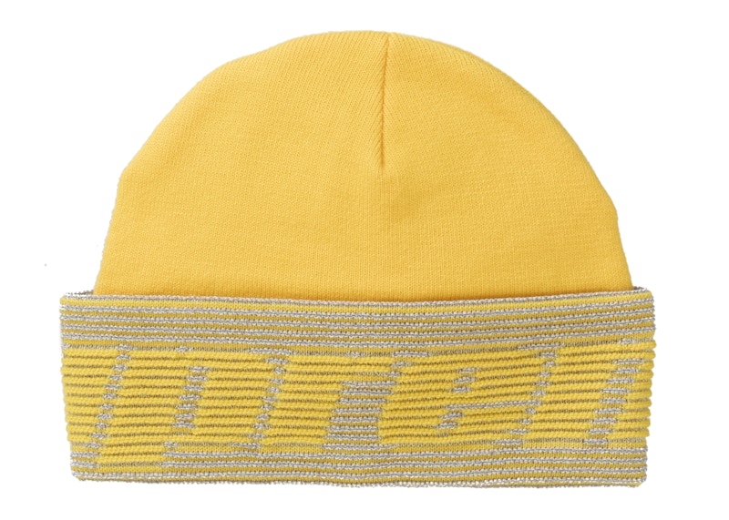 Supreme Reflective Jacquard Beanie Mustard