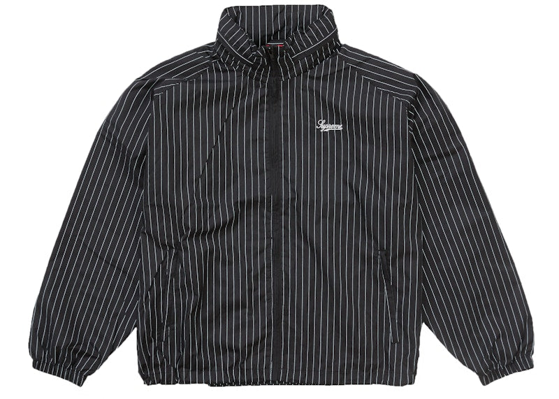 Supreme Reflective Pinstripe Track Jacket Black