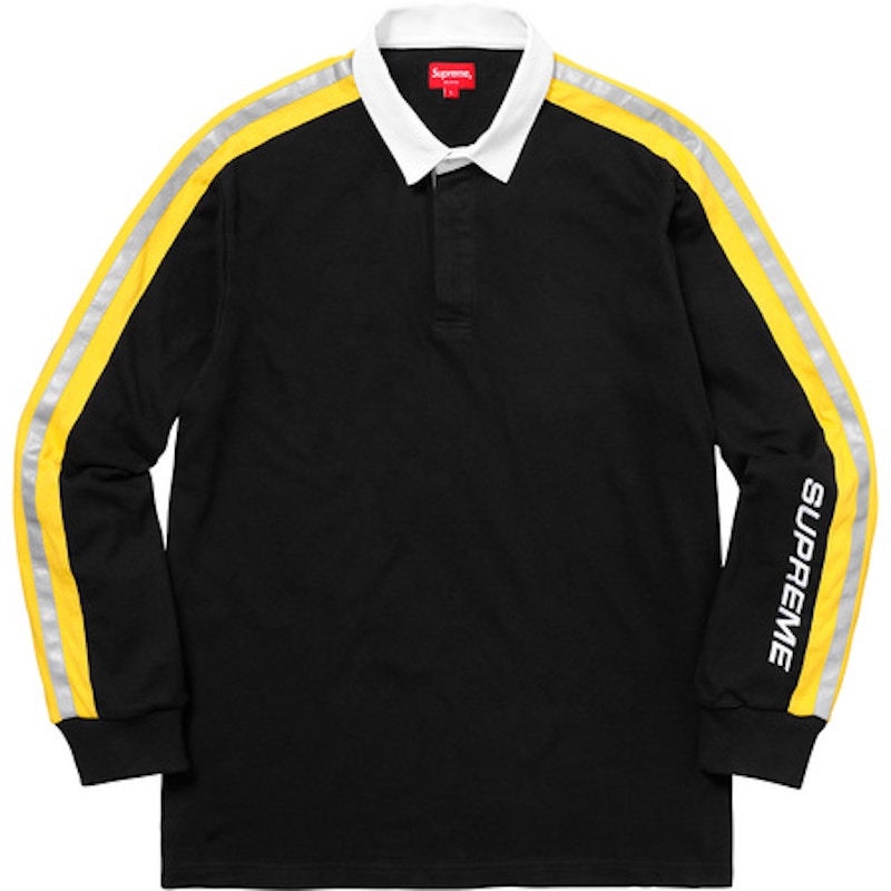 Supreme Reflective Sleeve Stripe Rugby Black
