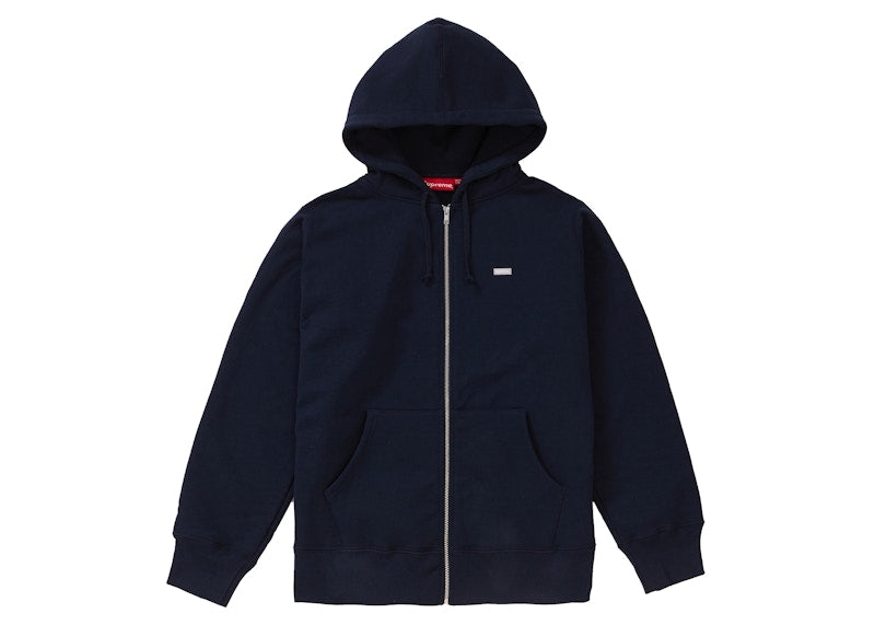 Supreme Reflective Small Box Zip Up Sweatshirt Navy