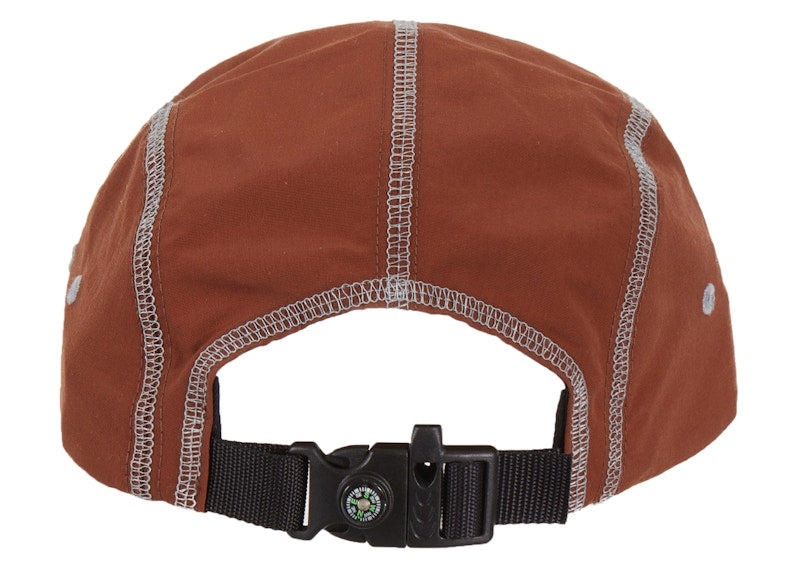 Supreme Reflective Stitch Camp Cap Brown