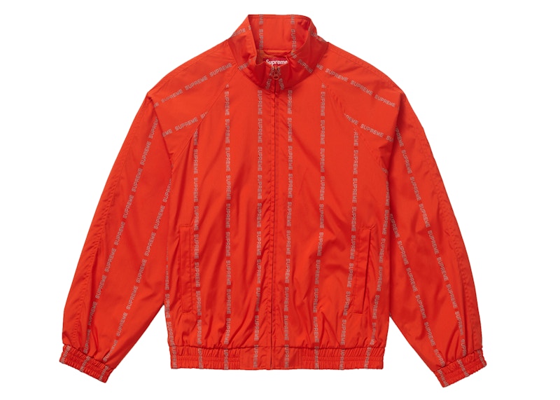 Supreme Reflective Text Track Jacket Orange