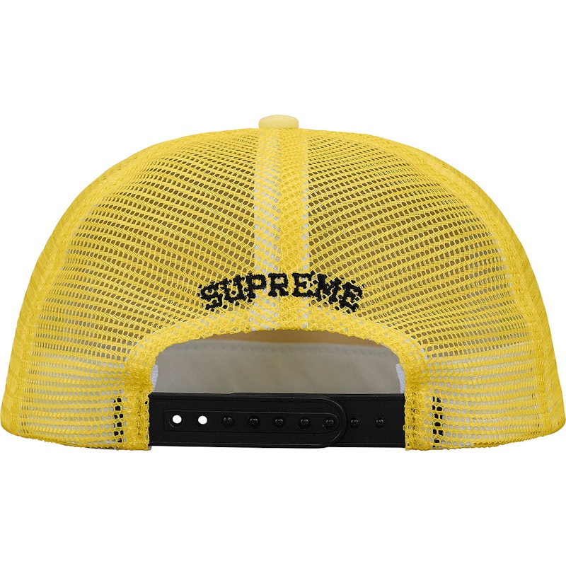 Supreme Repeat Mesh Back 5-Panel Light Yellow