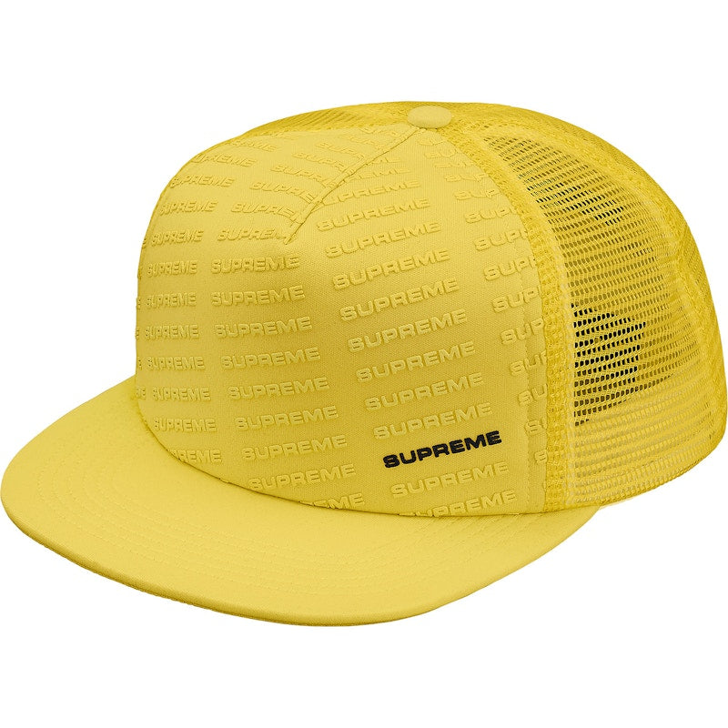 Supreme Repeat Mesh Back 5-Panel Light Yellow