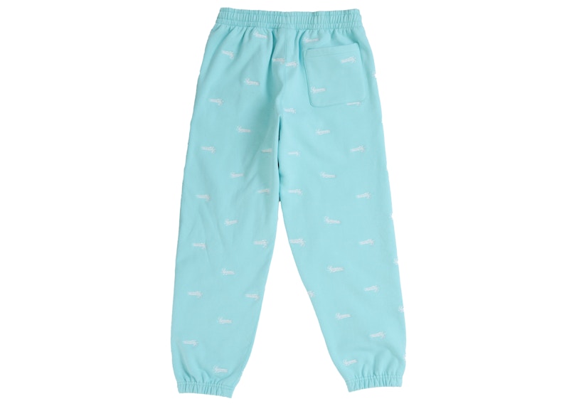 Supreme Repeat Script Sweatpant Light Blue