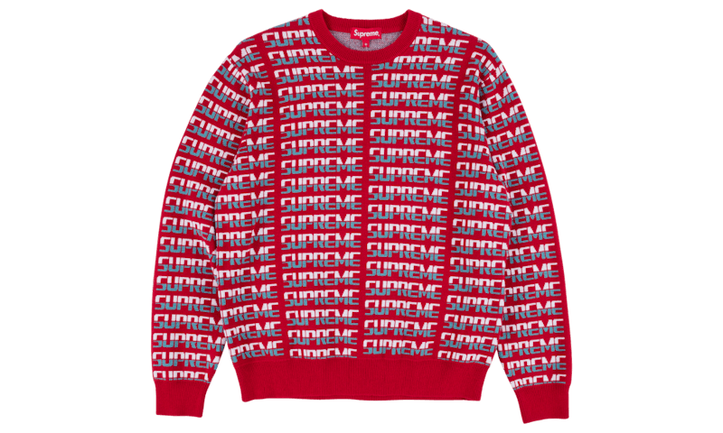 Supreme Repeat Sweater Red