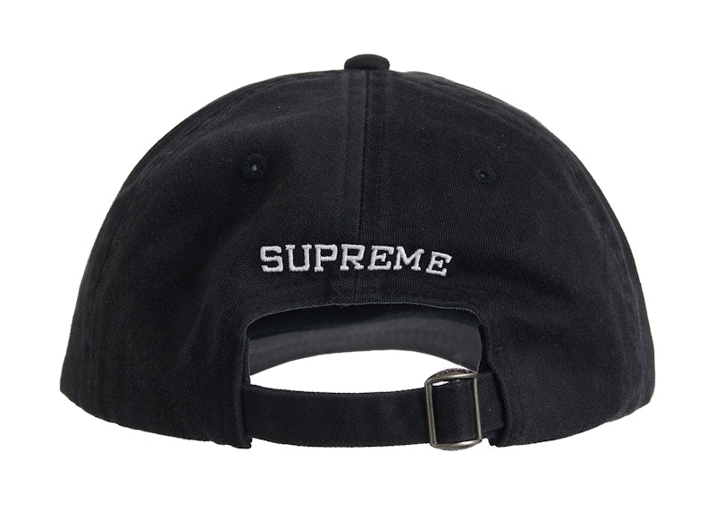 Supreme Reverse Logo 6-Panel Black