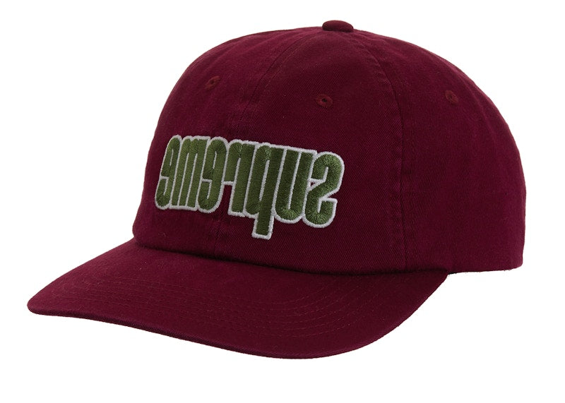 Supreme Reverse Logo 6-Panel Burgundy