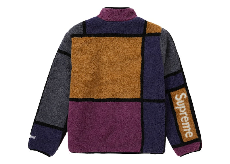 Supreme Reversible Colorblocked Fleece Jacket Purple