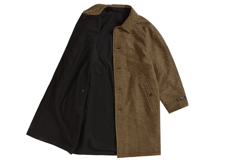 Supreme Reversible Houndstooth Overcoat Black