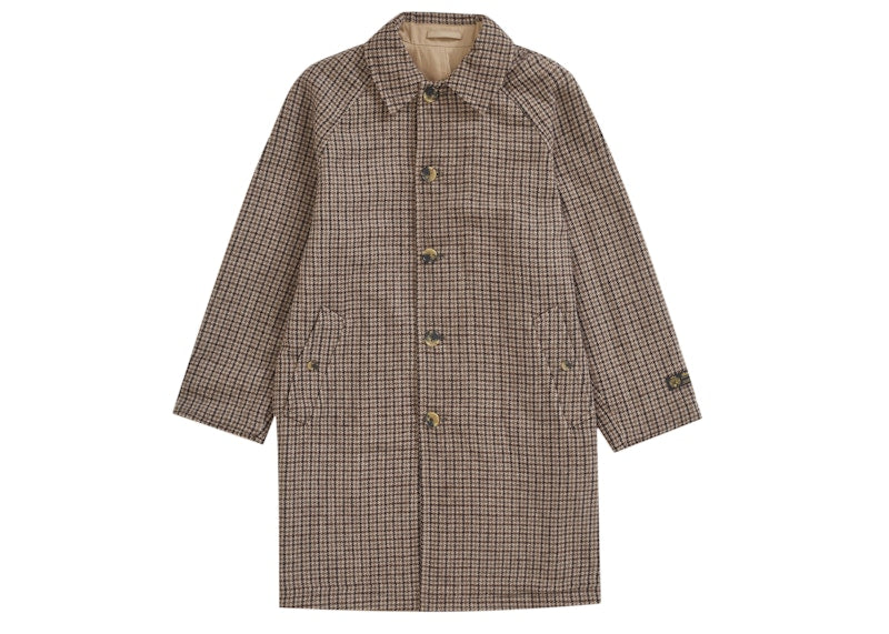 Supreme Reversible Houndstooth Overcoat Tan
