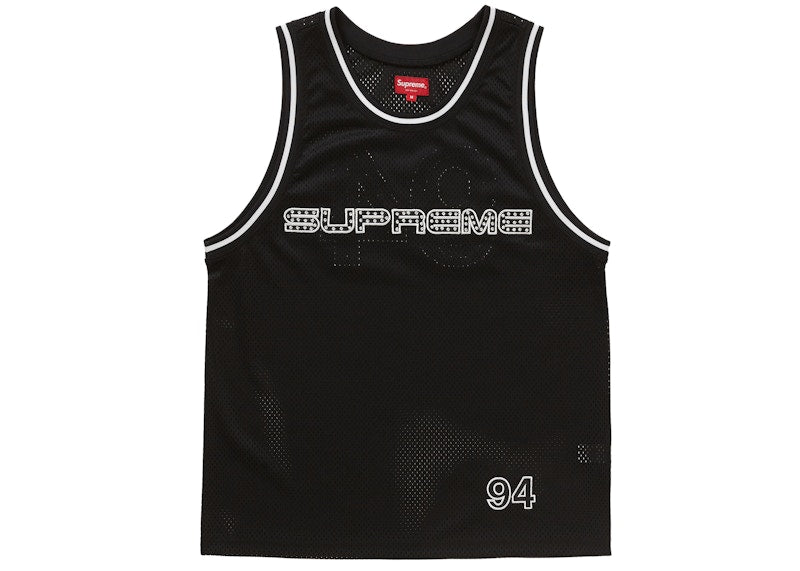 Supreme Rhinestone Basketball Jersey Black