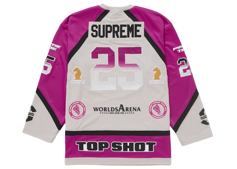 Supreme Rhinestone Hockey Jersey Light Grey