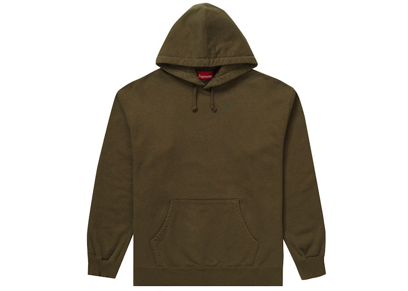 Supreme Rhinestone Script Hooded Sweatshirt Dark Olive