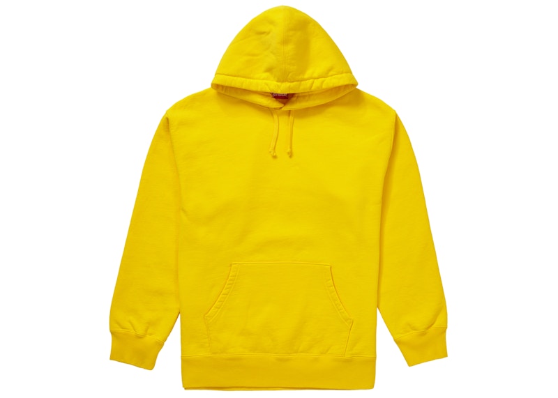 Supreme Rhinestone Script Hooded Sweatshirt Yellow