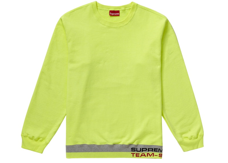 Supreme Rib Stripe Crewneck Bright Yellow