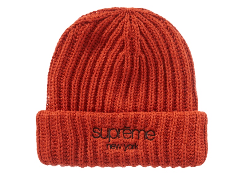 Supreme Ribbed Beanie (FW22) Burnt Orange