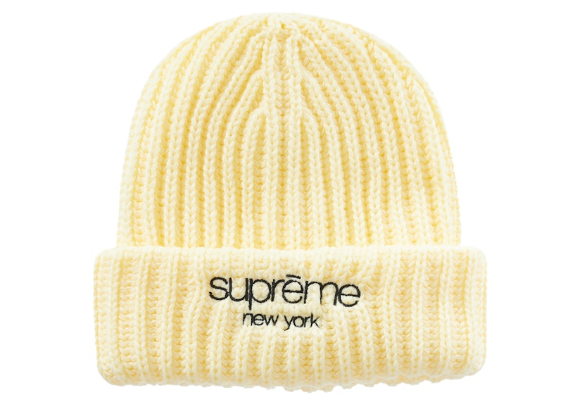 Supreme Ribbed Beanie (FW22) Cream