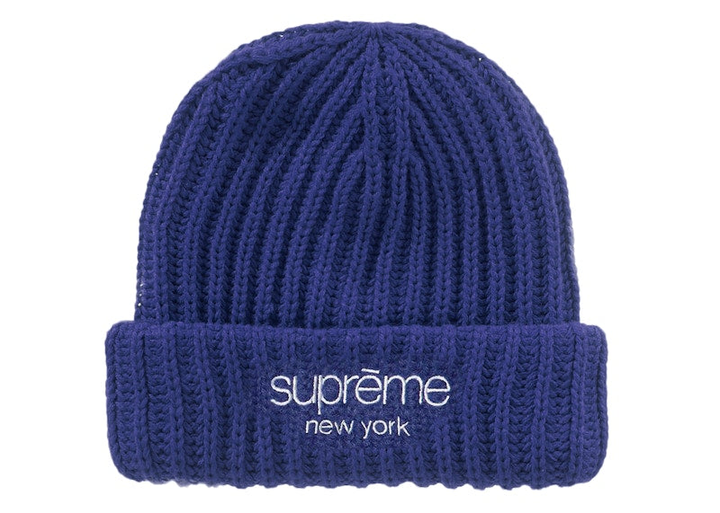 Supreme Ribbed Beanie (FW22) Dark Royal