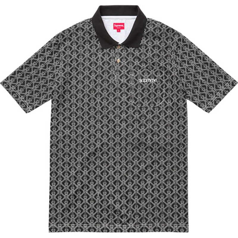 Supreme Rope Print Polo Black