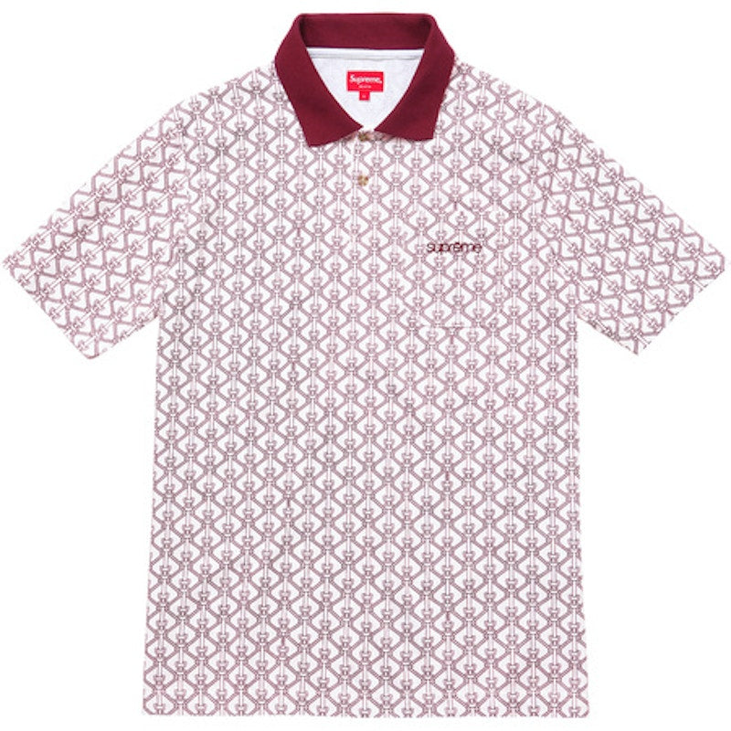 Supreme Rope Print Polo Burgundy