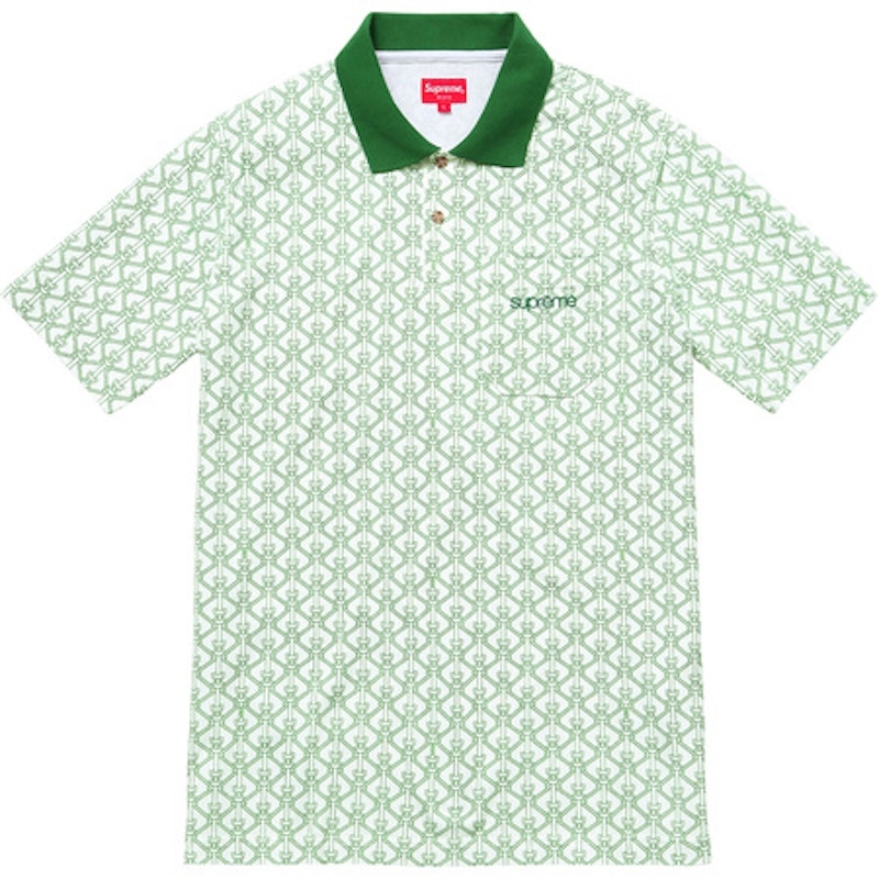Supreme Rope Print Polo Green