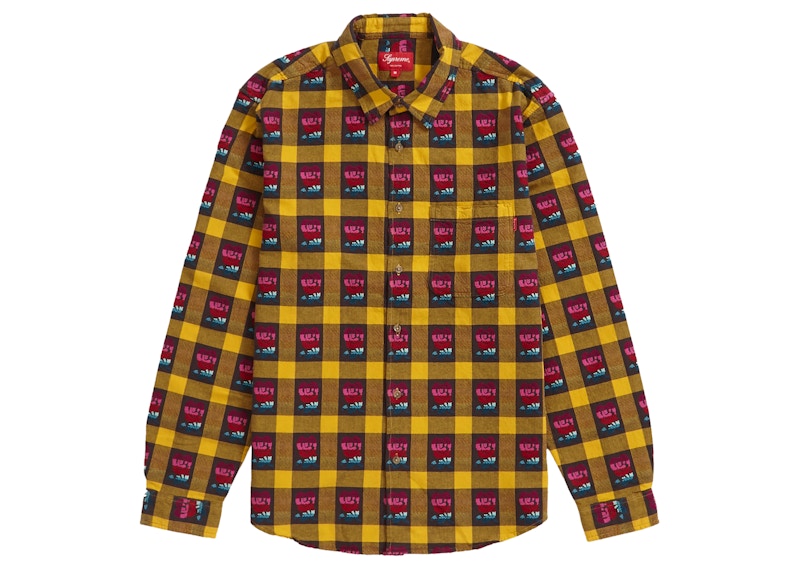 Supreme Rose Buffalo Plaid Shirt Yellow