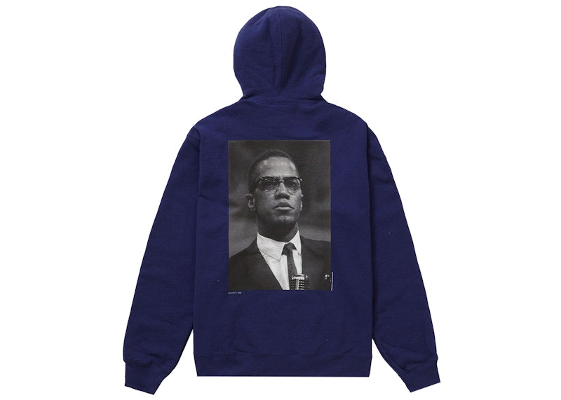 Supreme Roy DeCarava Malcolm X Hooded Sweatshirt Washed Navy
