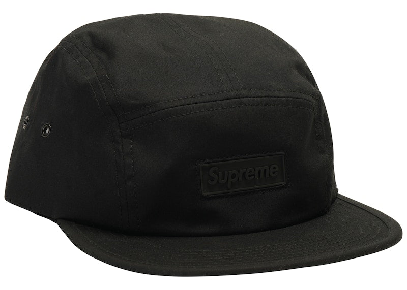 Supreme Rubber Logo Camp Cap Black